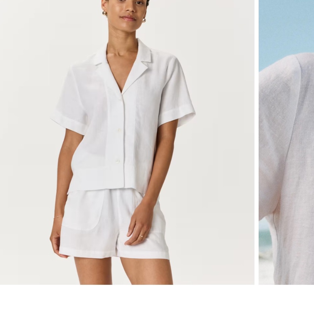 Quince White 100% linen blouse